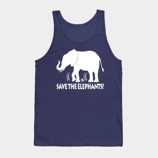 Save the Elephants in Silhouette Tank Top